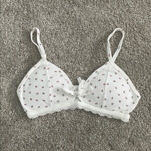 NWOT Aeropostale White and Pink Floral Women's Bra